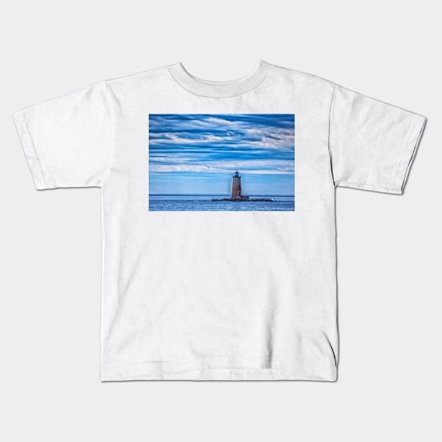 Whaleback Light, Kittery Maine Kids T-Shirt by Gestalt Imagery